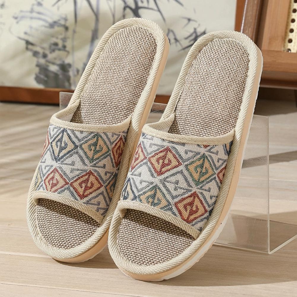 Men'S Shoes Slip On - Dört Mevsim Keten Terlikler Çift Kişilik
