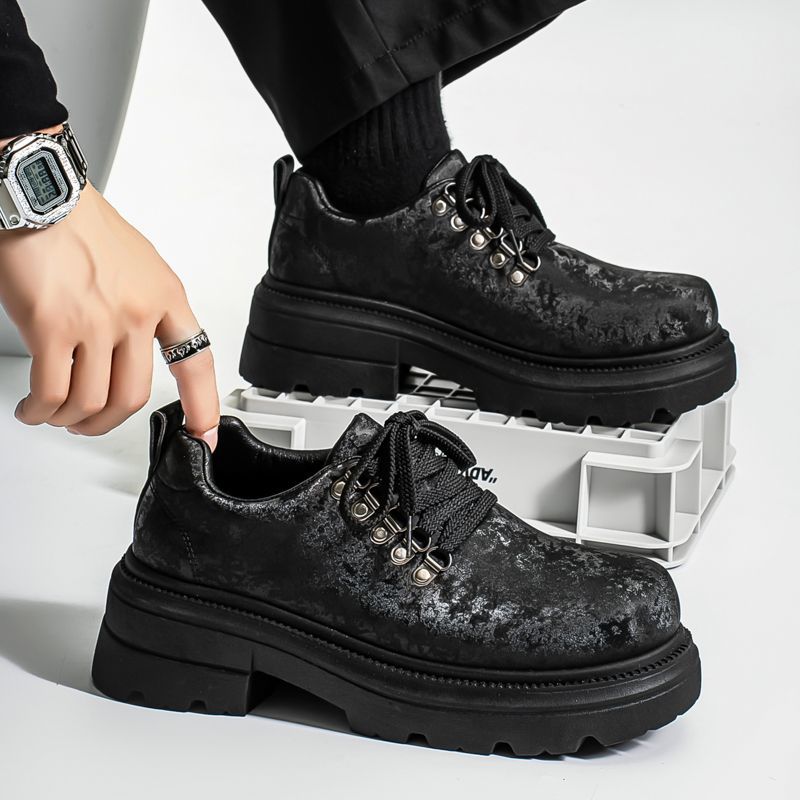 Men'S Shoes Increase Height - Kışlık Erkek Retro İngiliz Tarzı Günlük