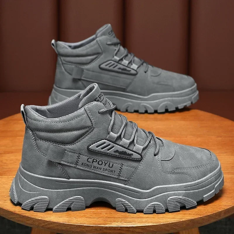 Men'S Shoes Increase Height - Yarım bot erkek ayakkabıları bahar yüksek