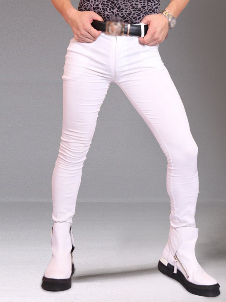 Men'S Shoes With Jeans - M-3XL erkek elastik Denim kot tayt