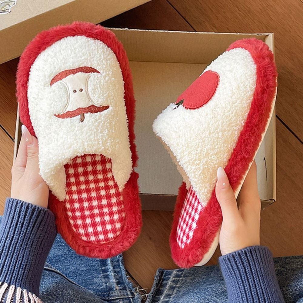 Men'S Shoes Slip On - Şık Kareli Çizgili Sevimli Terlikler Kaymaz