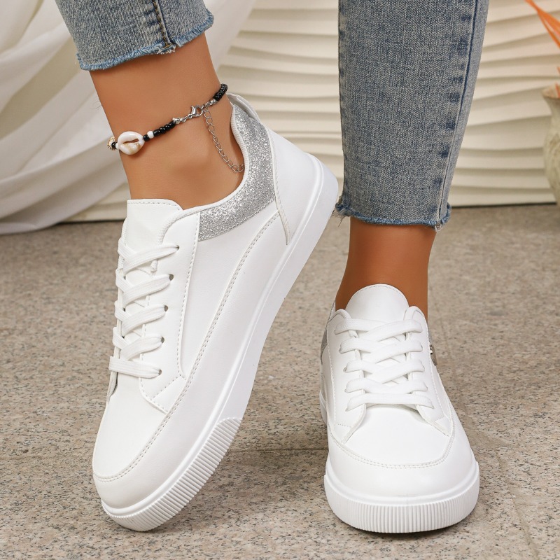 Kadın Beyaz Simli Kalp Desenli - Casual Sneaker Low incelemesi ve fiyatı