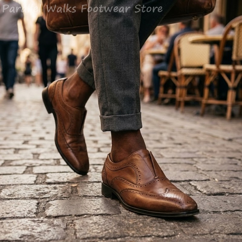 Erkek Kahverengi Deri Brogue A - Oxford Brogue Leather incelemesi ve fiyatı