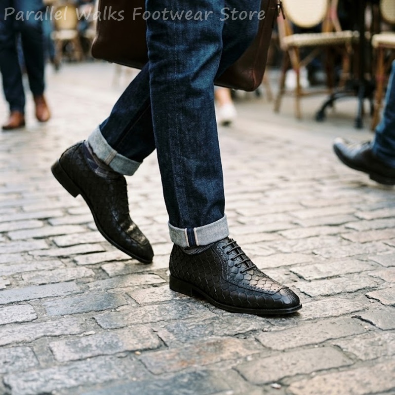 Erkekler İçin Balık Pul Desenl - Oxford Brogue Leather incelemesi ve fiyatı