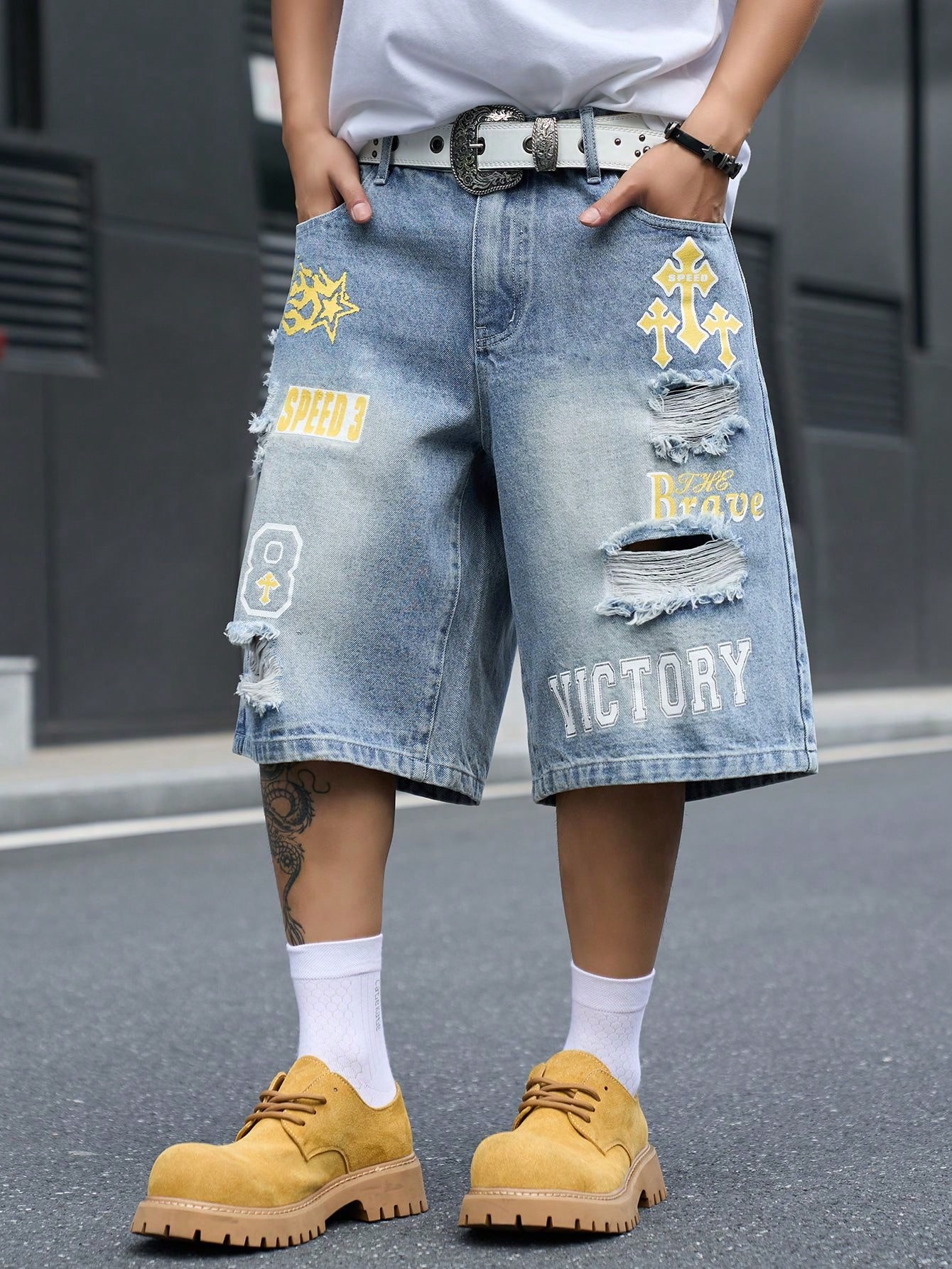 Erkek Bol Kesim Denim Bermuda  - Men'S Shoes With Jeans incelemesi ve fiyatı