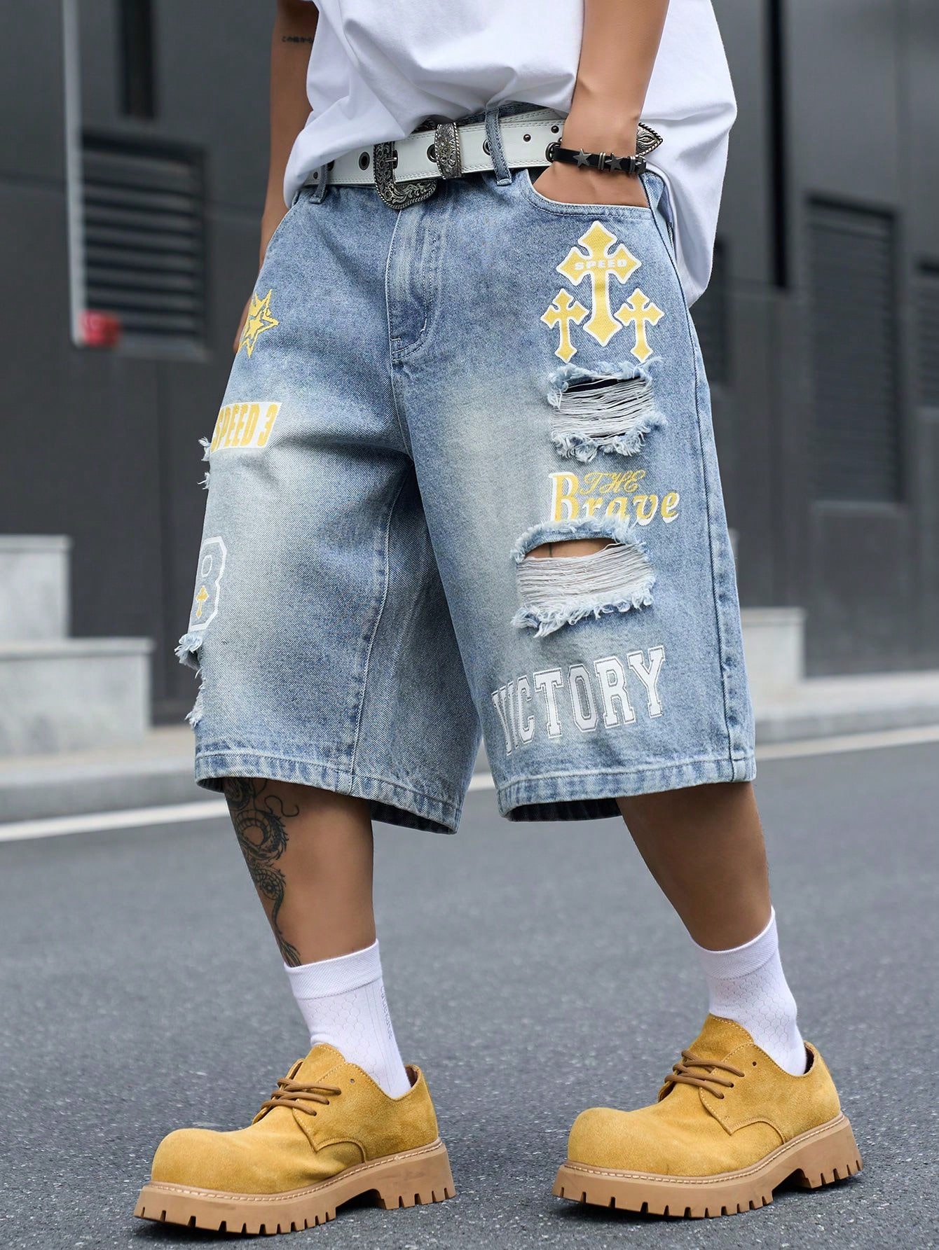 Erkek Bol Kesim Denim Bermuda  - Men'S Shoes With Jeans incelemesi ve fiyatı
